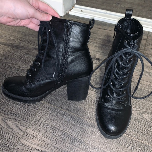 Black Combat Boots - Picture 2 of 3